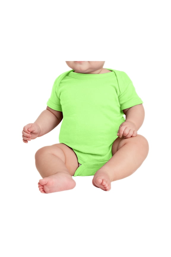 Infant Short Sleeve Baby Rib Male Bodysuit Key Lime 12M