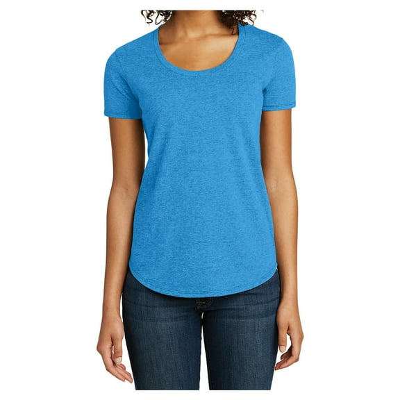 Mafoose Juniors Scoop Neck Tee Female T-Shirts Heather Bright Turquoise Large