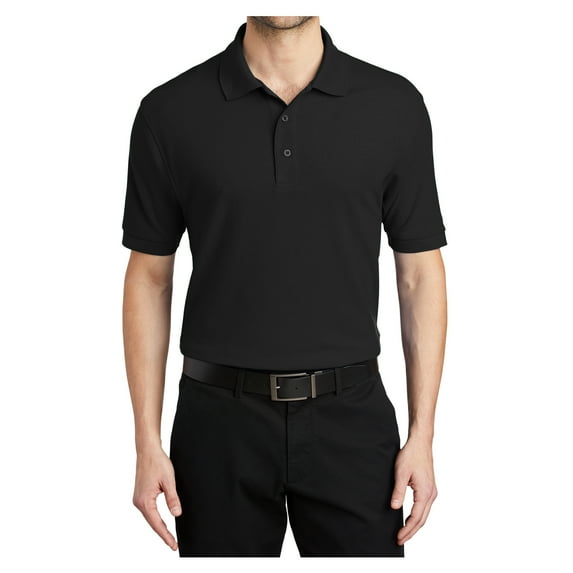 Mafoose Male Silk Touch Polo Men Extended T-Shirts Black 6XL