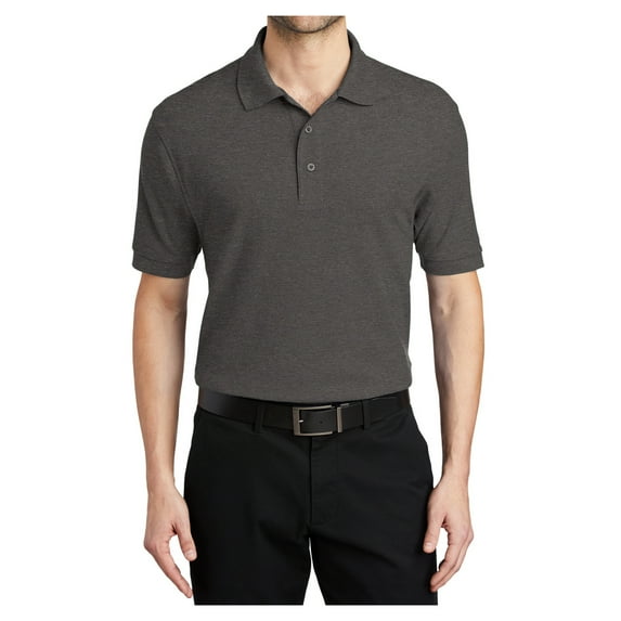 Mafoose Male Silk Touch Polo Men Extended T-Shirts Charcoal Heather Grey 4XL