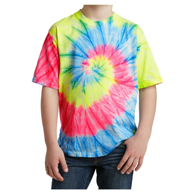 Mafoose Male T-Shirts Little Boys Tie-Dye Neon Rainbow XS