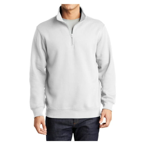Mafoose Men 1/4 Zip Sweatshirt Male Pullover White Medium