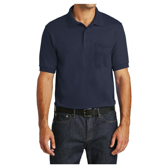 Mafoose Men Core Blend Polo Male Knit Pocket Shirt Deep Navy 4XL