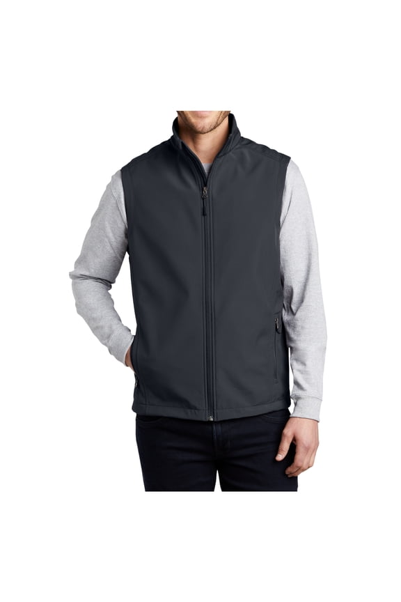Men Core Soft Shell Polyester Male Vest Battleship Grey S