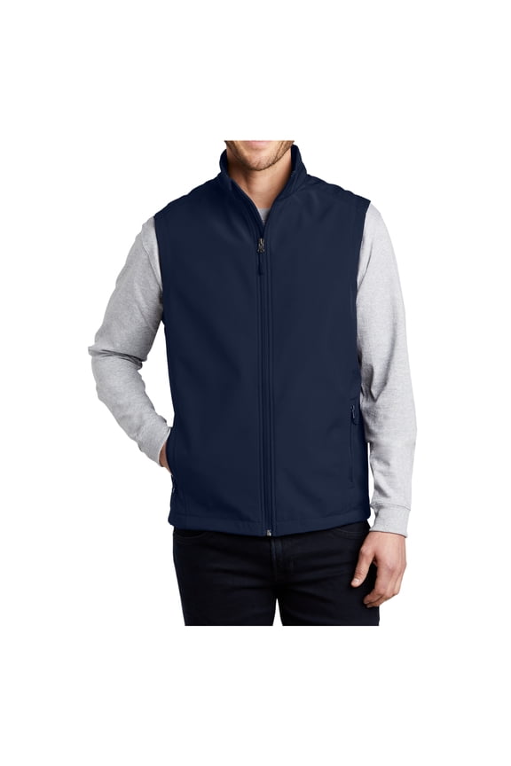 Men Core Soft Shell Polyester Male Vest Dress Blue Navy M