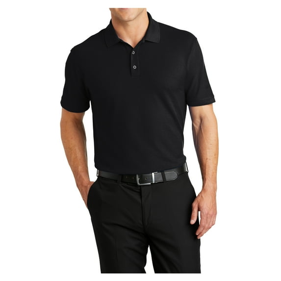 Mafoose Men Short Sleeves Core Classic Male Polo Deep Black Large