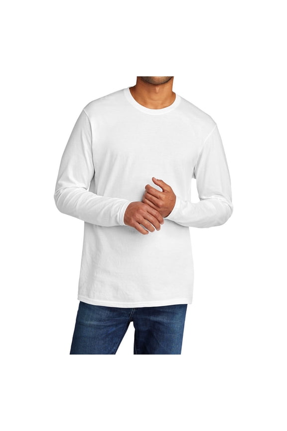 Men's 24/7 Comfort Soft Tri-Blend Long Sleeve T-Shirt White Small
