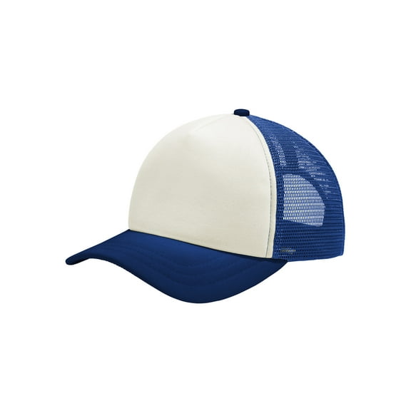 Mafoose Men's 5-Panel Twill Foam Trucker Cap Ivory/Royal