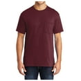 thumbnail image 1 of Mafoose Men's Short Sleeve 50/50 Cotton/Poly Tall Core Blend Pocket T-Shirt Athletic Maroon 2X-Large Tall, 1 of 4