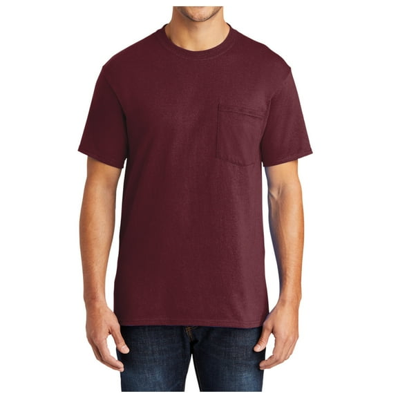 Mafoose Men's Short Sleeve 50/50 Cotton/Poly Tall Core Blend Pocket T-Shirt Athletic Maroon X-Large Tall