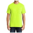 thumbnail image 1 of Mafoose Men's Short Sleeve 50/50 Cotton/Poly Tall Core Blend Pocket T-Shirt Safety Green 3X-Large Tall, 1 of 4