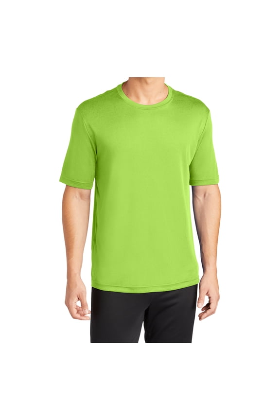 Men's Active T Shirts Crew Neck High Visible Sun Protection Cool Dry Fit Athletic Workout Running T-Shirts Lime Shock L