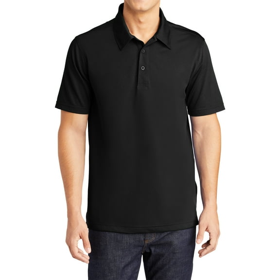 Mafoose Men's Active Textured Polo T-Shirt Black X-Large