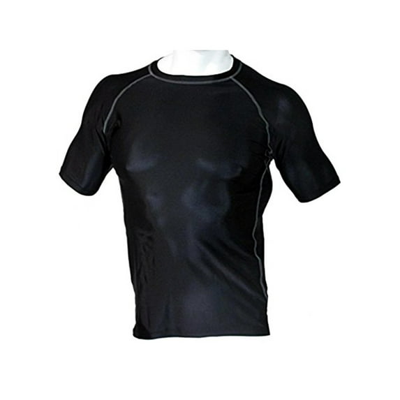 Mafoose Men's Base Layer Compression Fitness Workout Short Sleeve Shirt Black S