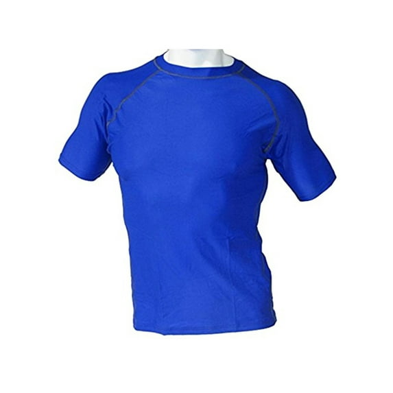 Mafoose Men's Base Layer Compression Fitness Workout Short Sleeve Shirt Blue S