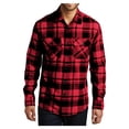 thumbnail image 1 of Mafoose Men's Button Down Regular Fit Long Sleeve Plaid Flannel Casual Shirt Engine Red/Black 4XL, 1 of 6