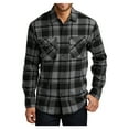 thumbnail image 1 of Mafoose Men's Button Down Regular Fit Long Sleeve Plaid Flannel Casual Shirt Grey/Black XL, 1 of 6