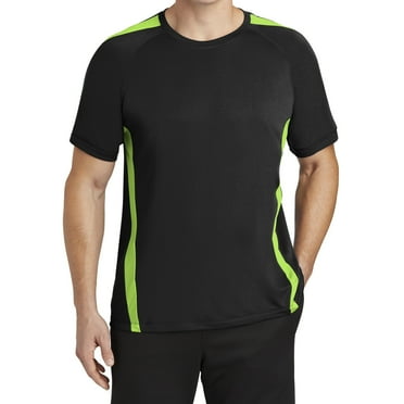 Mafoose Men's Colorblock PosiCharge Competitor Tee Shirt Black/ Lime Shock XS