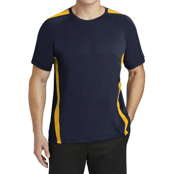 Mafoose Men's Colorblock PosiCharge Competitor Tee Shirt True Navy/ Gold S