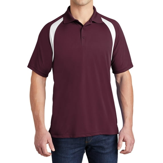 Mafoose Men's Dry Zone Colorblock Raglan Polo Shirt Maroon/ White 3X-Large