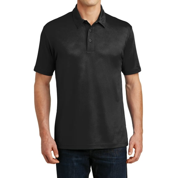 Mafoose Men's Embossed PosiCharge Tough Polo Black 3X-Large