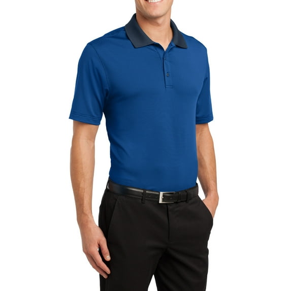 Mafoose Men's Fine Stripe Performance Polo Seaport Blue/ Dress Blue Navy Medium