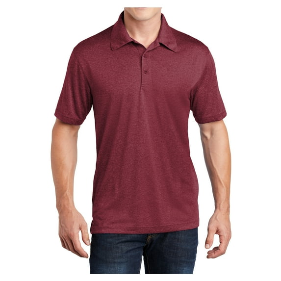 Mafoose Men's Heather Contender Polo Cardinal Heather Small