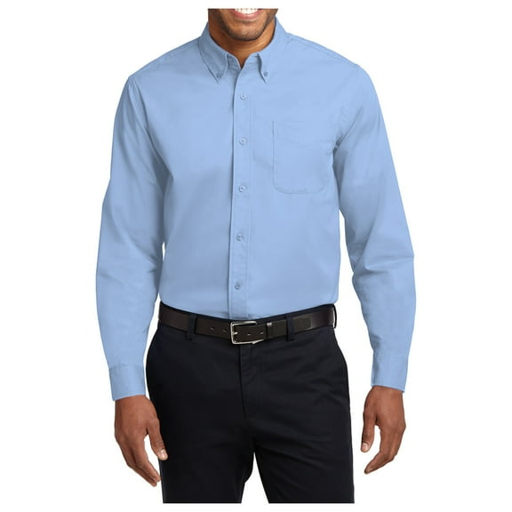 Mafoose Men's Long Sleeve Easy Care Shirt Light Blue/Light Stone XS