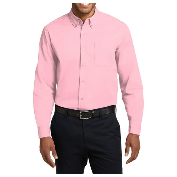 Mafoose Men's Long Sleeve Easy Care Shirt Light Pink 4XL