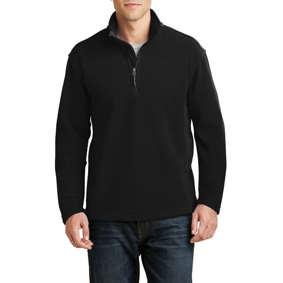 Mafoose Men's Long Sleeve Value Fleece 1/4-Zip Pullover Black Large