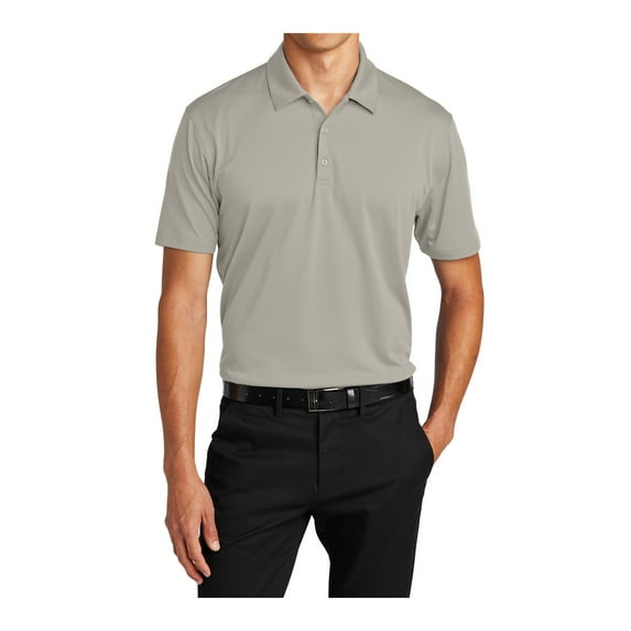 Mafoose Men's Moisture-Wicking Performance Staff Short Sleeve Polo Shirt Silver M