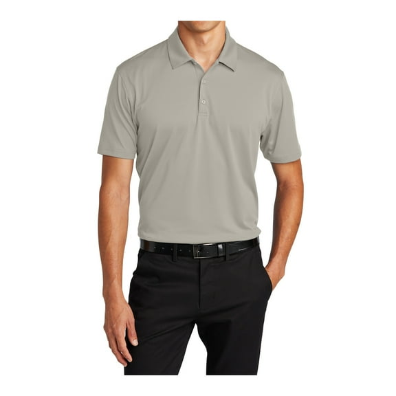Mafoose Men's Moisture-Wicking Performance Staff Short Sleeve Polo Shirt Silver S