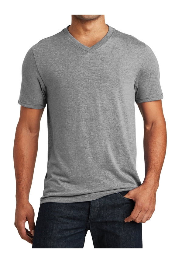 Men's Perfect Tri V-Neck Tee Grey Frost 4X-Large