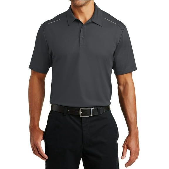 Mafoose Men's Pinpoint Mesh Polo Battleship Grey X-Small