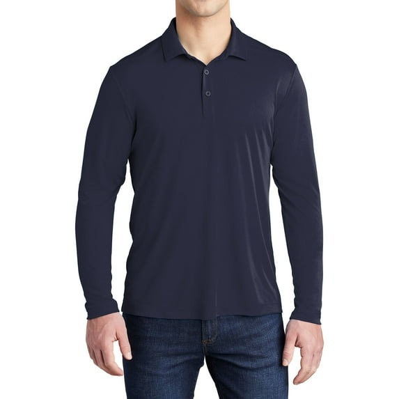 Mafoose Men's Posi-UV Pro Long Sleeve Polo Shirt True Navy Small