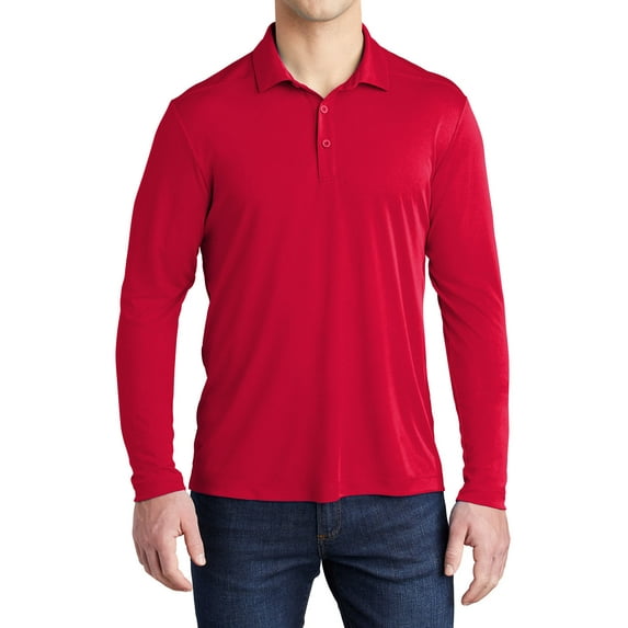 Mafoose Men's Posi-UV Pro Long Sleeve Polo Shirt True Red 4X-Large