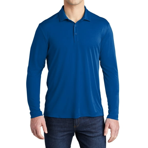 Mafoose Men's Posi-UV Pro Long Sleeve Polo Shirt True Royal Small