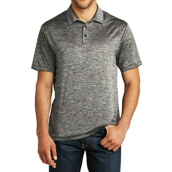 Mafoose Men's PosiCharge Electric Heather Polo Black Electric X-Small