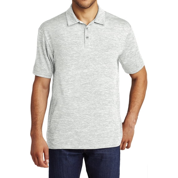 Mafoose Men's PosiCharge Electric Heather Polo Silver Electric 3X-Large