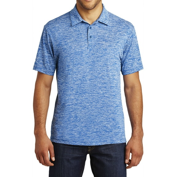 Mafoose Men's PosiCharge Electric Heather Polo True Royal Electric X-Small
