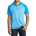 thumbnail image 1 of Mafoose Men's PosiCharge RacerMesh Raglan Heather Block Polo Pond Blue Heather/ Pond Blue 3X-Large, 1 of 5