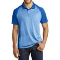 thumbnail image 1 of Mafoose Men's PosiCharge RacerMesh Raglan Heather Block Polo True Royal Heather/ True Royal Medium, 1 of 5