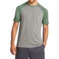 thumbnail image 1 of Mafoose Men's PosiCharge Tri-Blend Wicking Raglan Tee Forest Green Heather/ Light Grey Heather Medium, 1 of 5