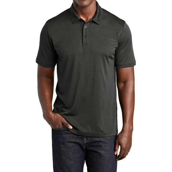 Mafoose Men's Short Sleeve Endeavor Polo T-Shirt Black Heather X-Large