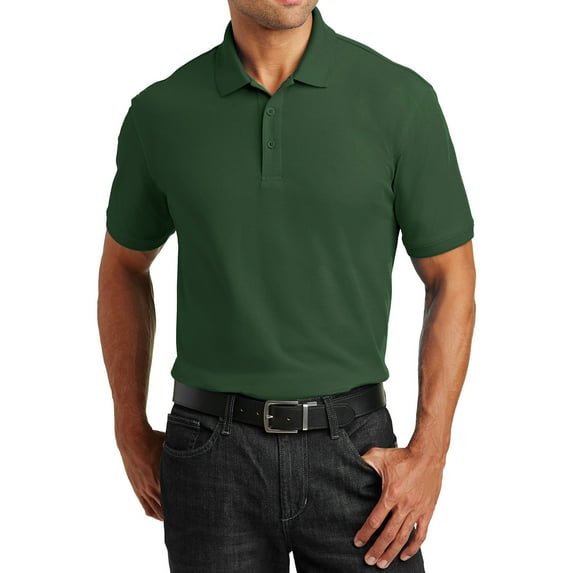 Mafoose Men's Short Sleeves Tall Core Classic Pique Polo for Everyday Wear Deep Forest Green 4XLT