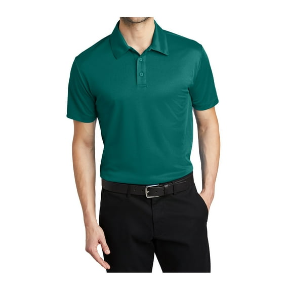 Mafoose Men's Moisture-Wicking Silk Touch Performance Short Sleeve Polo Shirt Teal Green L