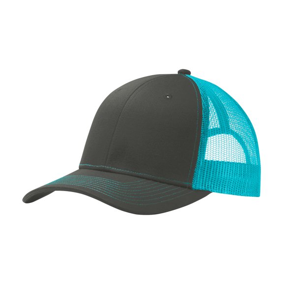 Mafoose Men's Snapback Male Trucker Cap Grey Steel/ Neon Blue