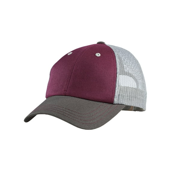 Mafoose Men's Tri-Tone Mesh Back Cap Maroon/ Charcoal/ Grey OSFA