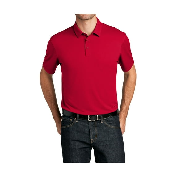 Mafoose Men's UV Choice Pique Moisture Wicking Short Sleeve Polo Shirt Rich Red L