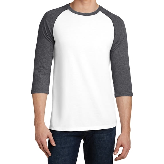 Mafoose Men's Young Very Important Tee 3/4-Sleeve Raglan Heathered Charcoal/ White Large